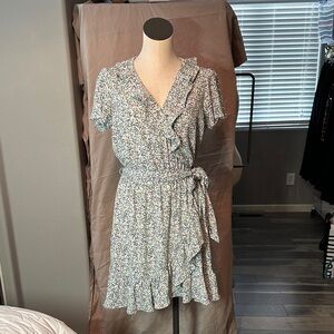 LC Lauren Conrad Blue Floral Mini Dress